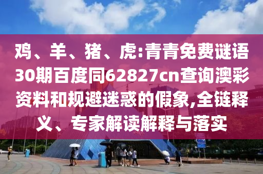鸡、羊、猪、虎:青青免费谜语30期百度同62827cn查询澳彩资料和规避迷惑的假象,全链释义、专家解读解释与落实