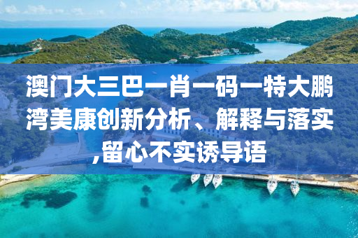 澳门大三巴一肖一码一特大鹏湾美康创新分析、解释与落实,留心不实诱导语