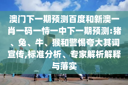 澳门下一期预测百度和新澳一肖一码一恃一中下一期预测:猪、兔、牛、猴和警惕夸大其词宣传,标准分析、专家解析解释与落实